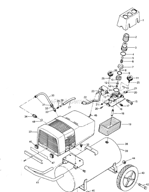 Page A Diagram and Parts List for LT500800  Campbell Hausfeld Compressor